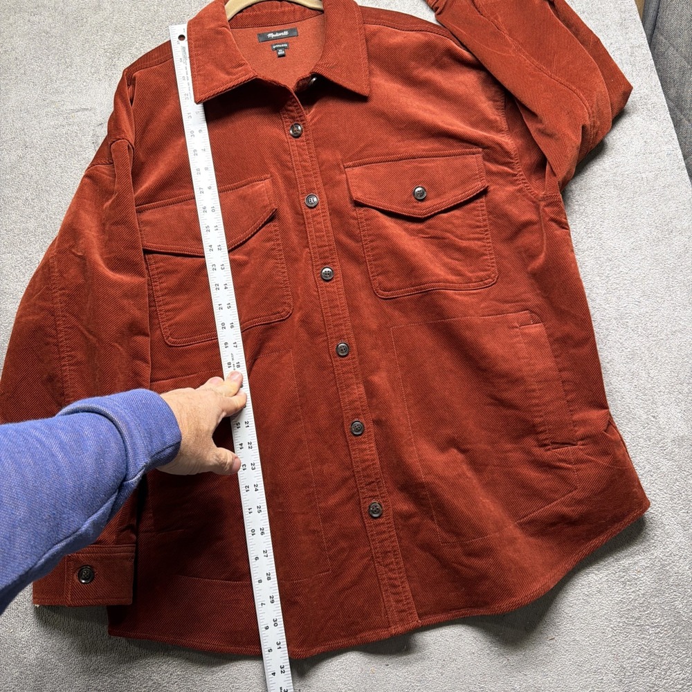 Madewell Womens Corduroy Shacket Oversized Button Up Jacket Orange XL - Picture 5 of 10